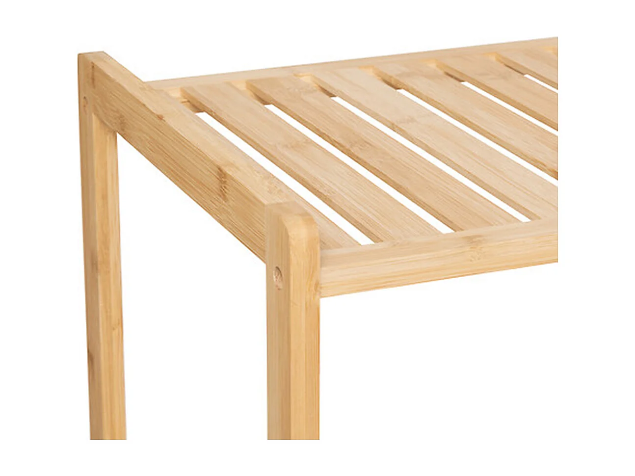 Meuble étagère, étagère en bambou coloris naturel et tissu coloris beige - Longueur 72 x Profondeur  33 x Hauteur 109 cm