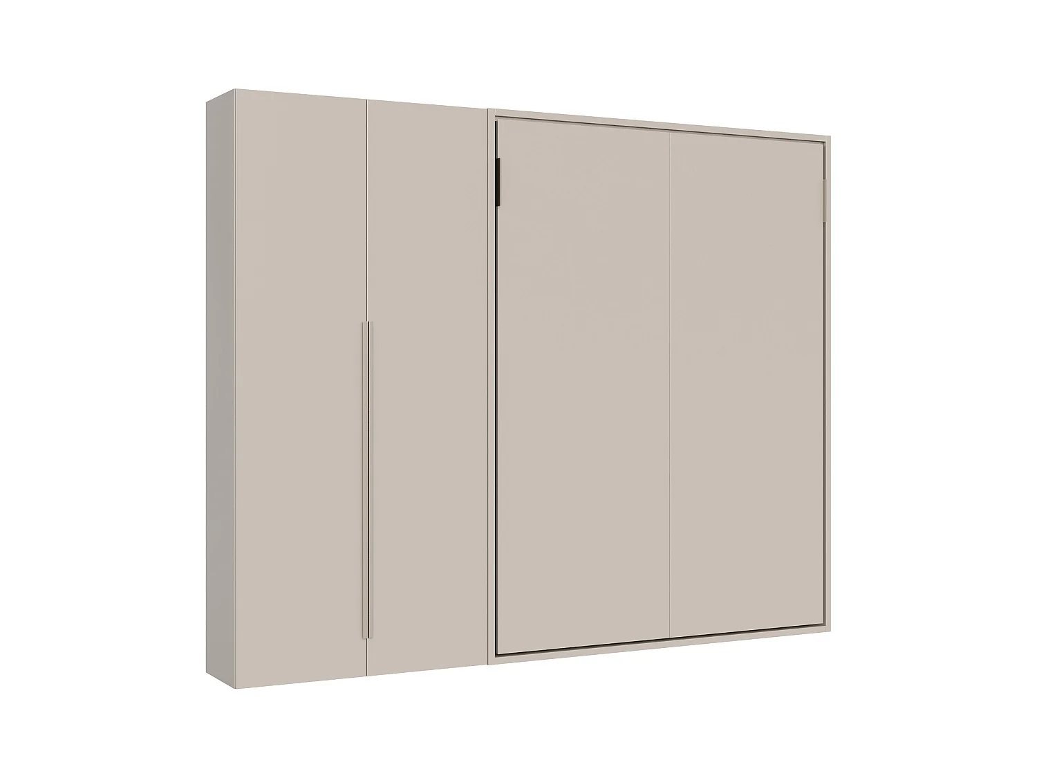 Lit escamotable vertical français Versia Sofà 140 avec armoire gauche 2 portes Argilla
