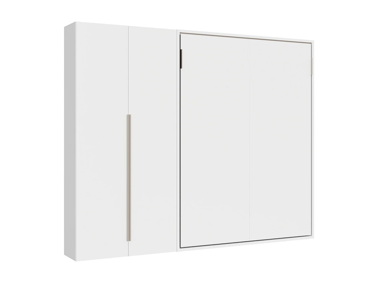 Lit français escamotable vertical Versia Sofà 140 avec armoire gauche 2 portes blanche
