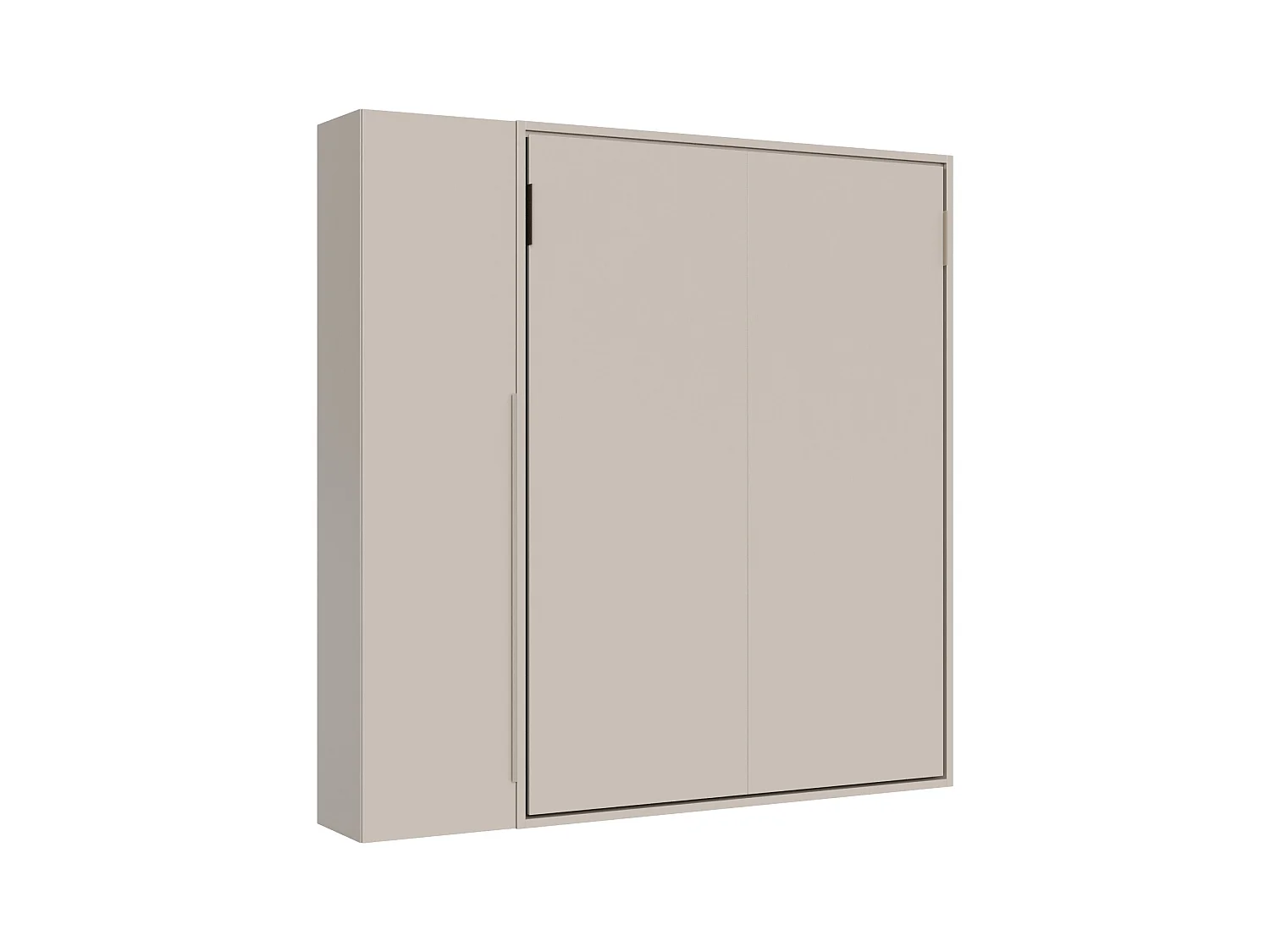 Itamoby -  Französisches vertikales Klappbett Versia Sofà 140 mit 1-türigem Kleiderschrank links Argilla