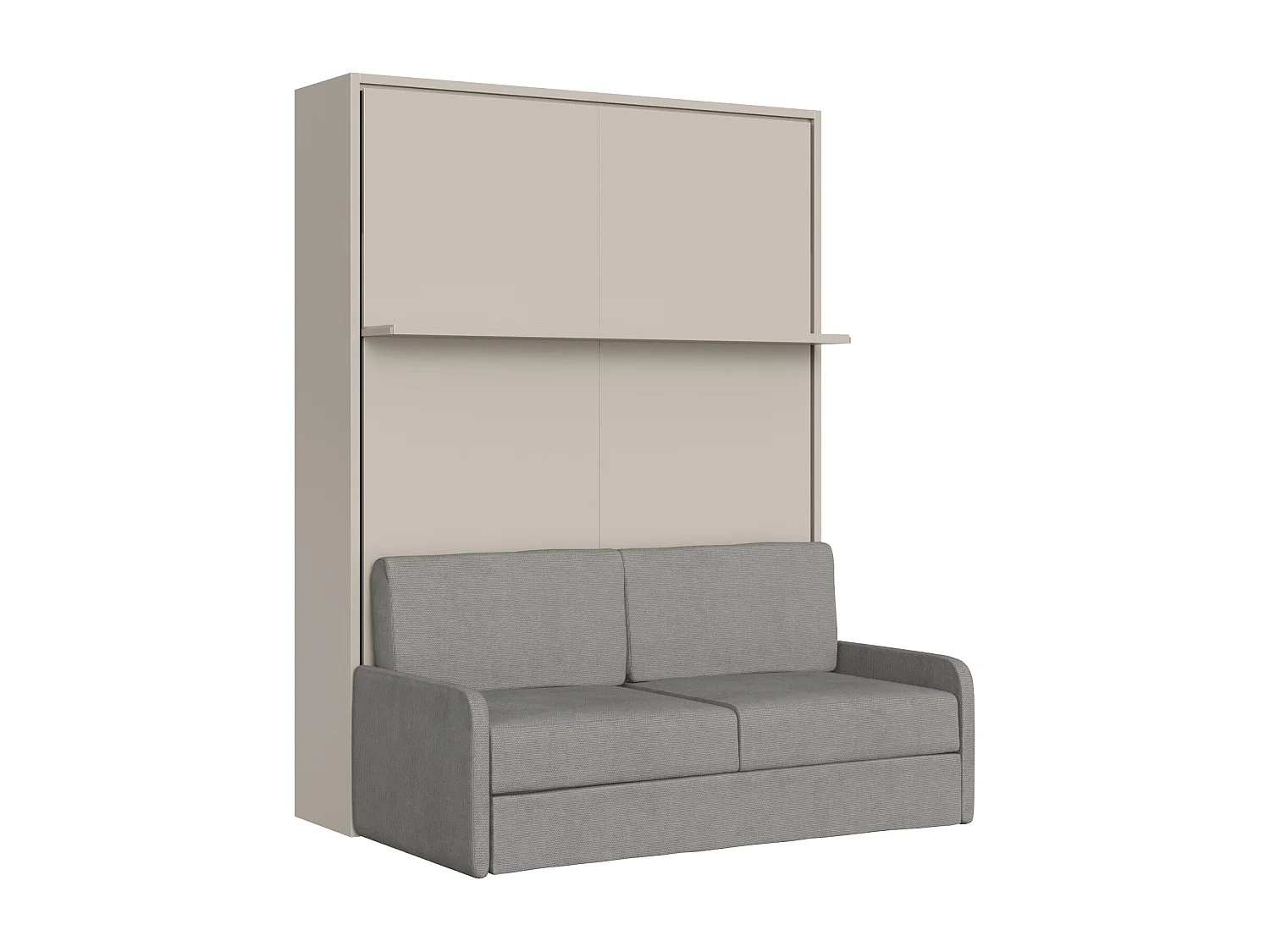 Versia Sofà 160 lit double escamotable vertical avec canapé et étagère Argilla