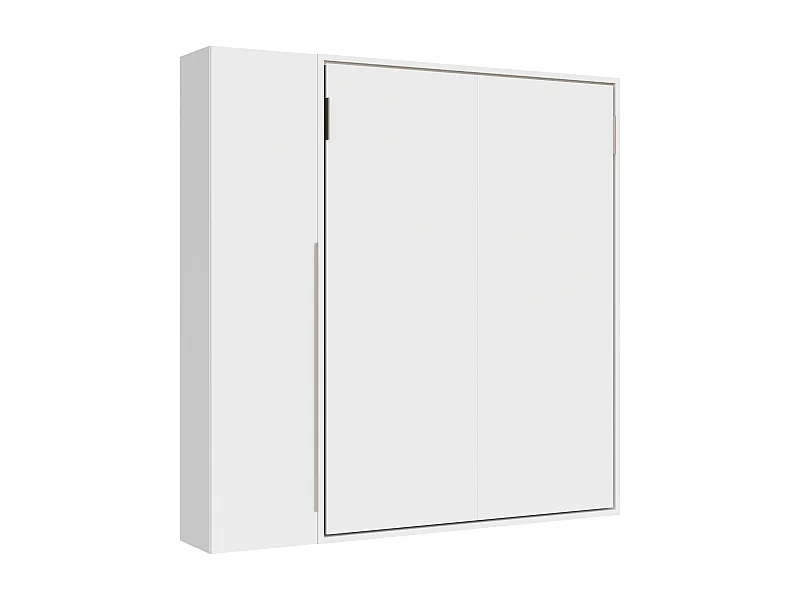 Lit double escamotable vertical Versia 160 avec 1 armoire porte gauche Blanc