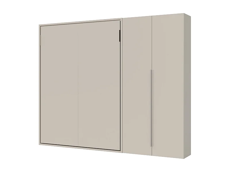 Lit français escamotable vertical Versia Sofà 140 avec armoire droite Argilla 2 portes
