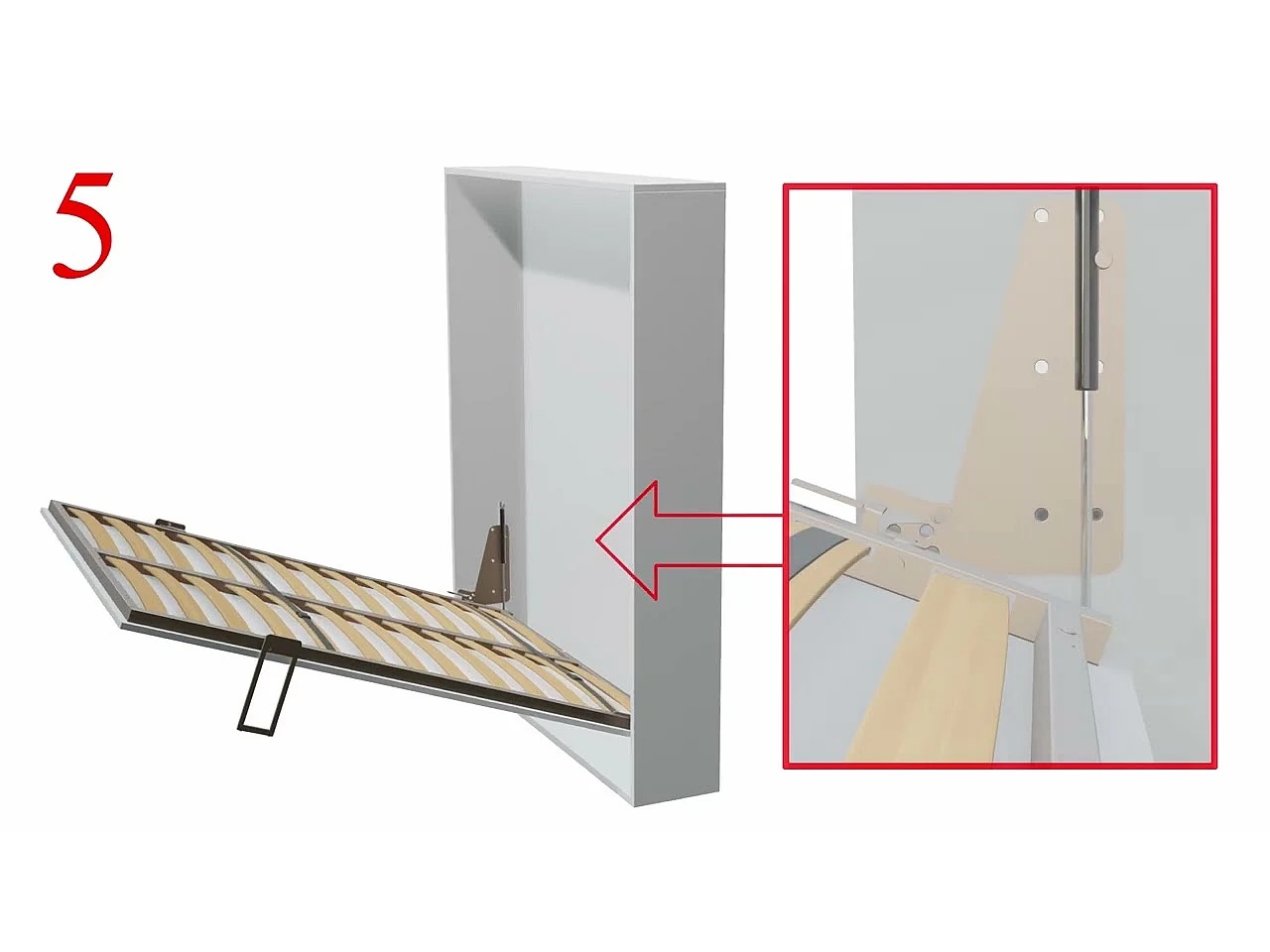 Cama doble plegable vertical blanca Versia 160