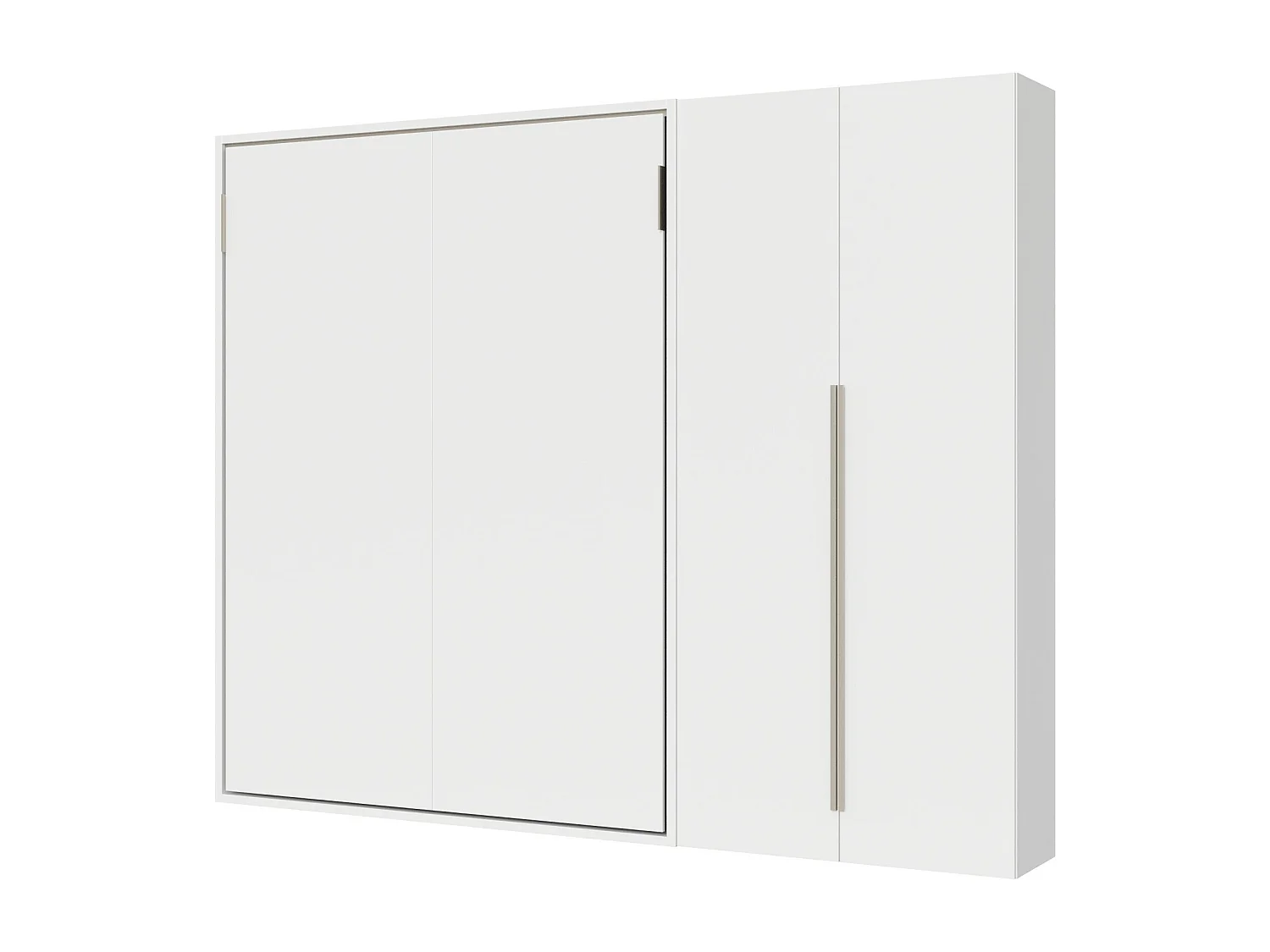 Lit double escamotable vertical Versia 160 avec armoire 2 portes droite en Blanc