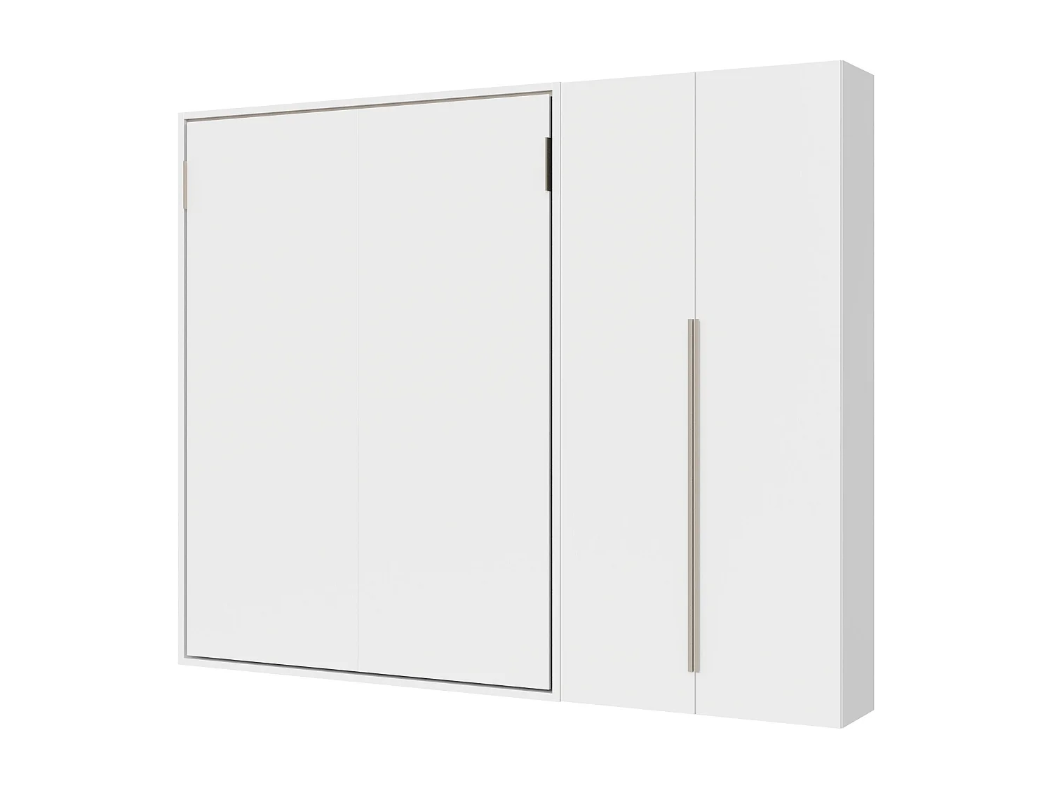 Letto matrimoniale verticale a scomparsa Versia 160 con armadio dx 2 ante Bianco
