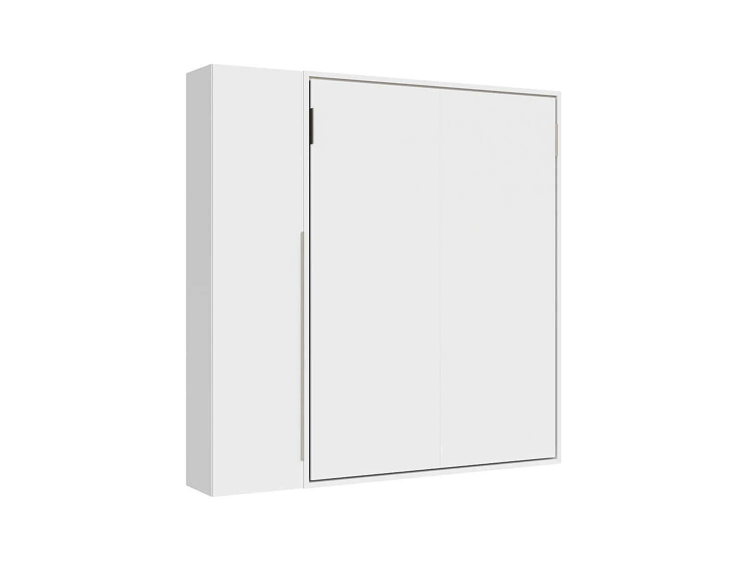 Itamoby -  Vertikales französisches Klappbett Versia Sofà 140 mit 1 Kleiderschrank auf der linken Tür in Weiß