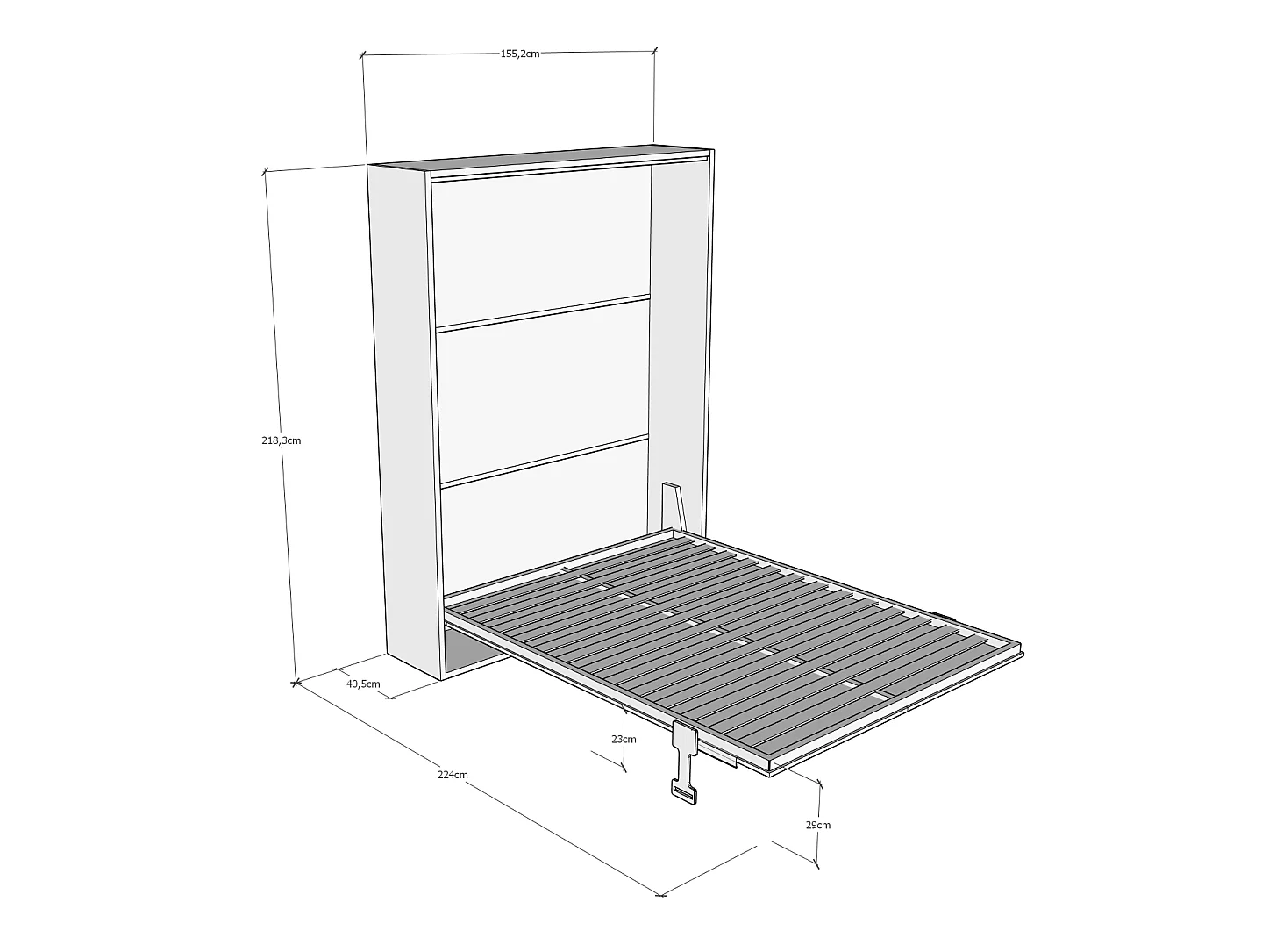 Lit français escamotable vertical Versia 140 Argilla