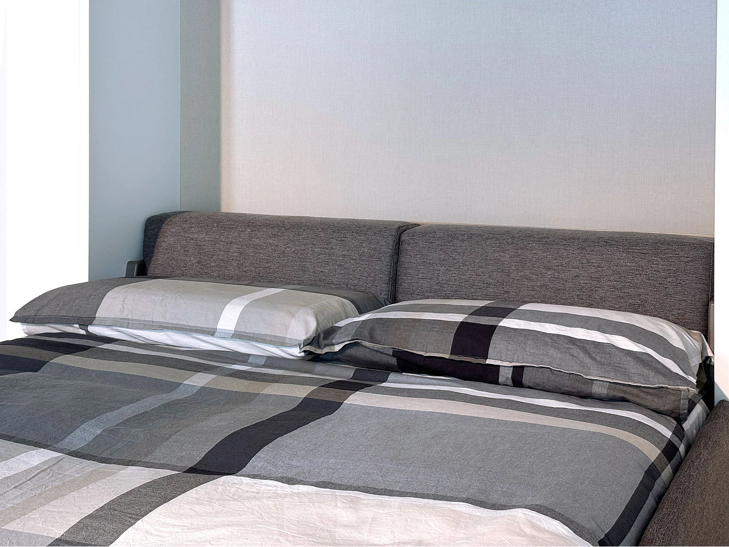Cama de casal dobrável Versia Sofà 160 com sofá e prateleira, branca