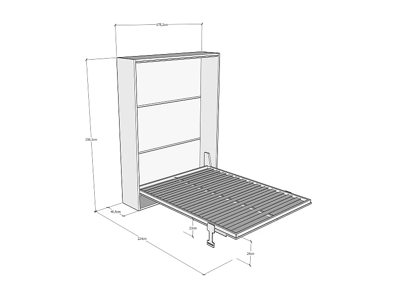 Vertikales Klappdoppelbett Versia 160 Argilla