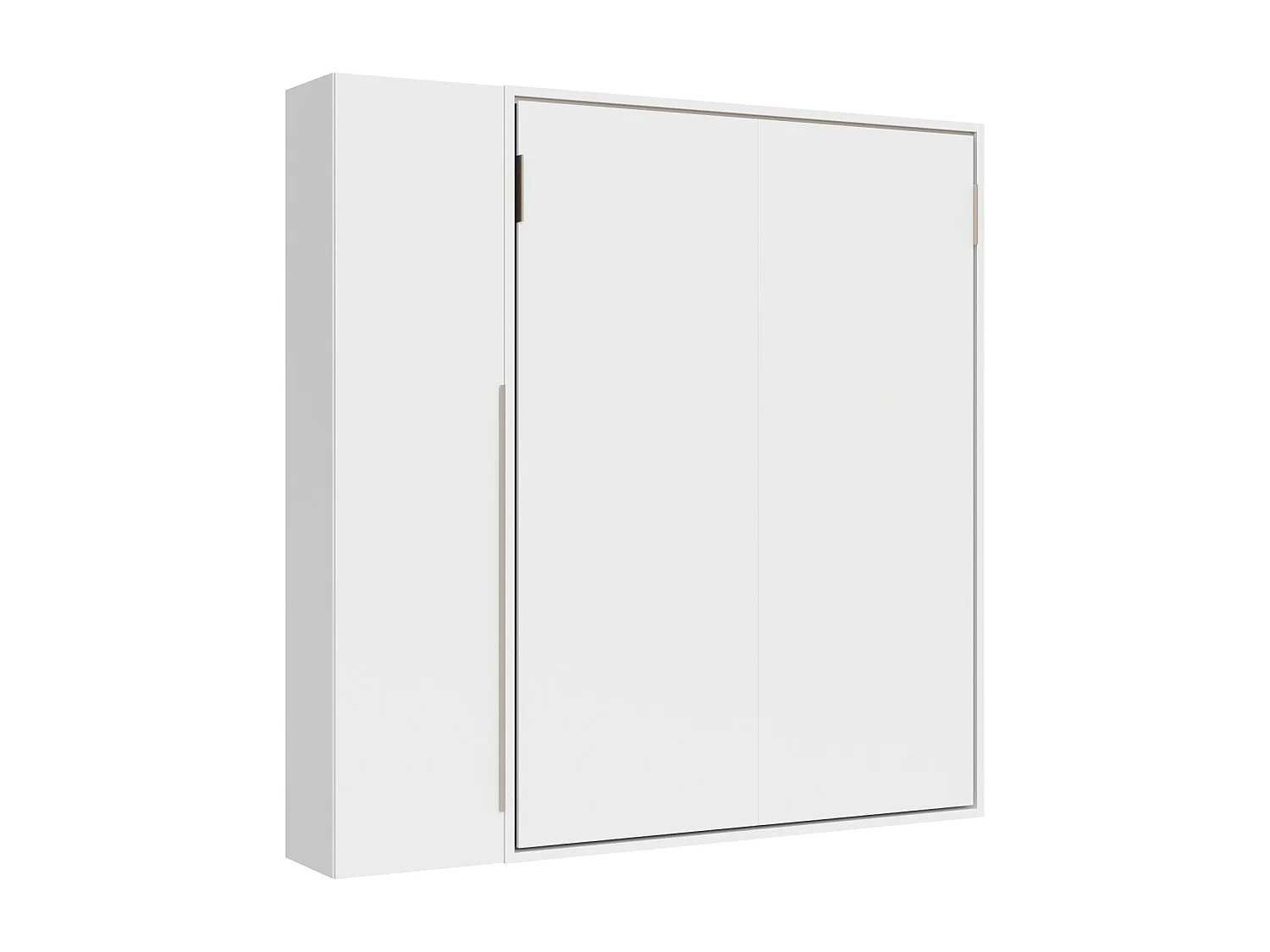 Lit français escamotable vertical Versia Sofà 140 avec armoire 1 porte droite en blanc