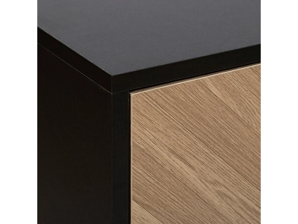 Commode, meuble de rangement avec 4 tiroirs en bois coloris marron, Noir - Longueur 80 x Profondeur 40  x Hauteur 95 cm