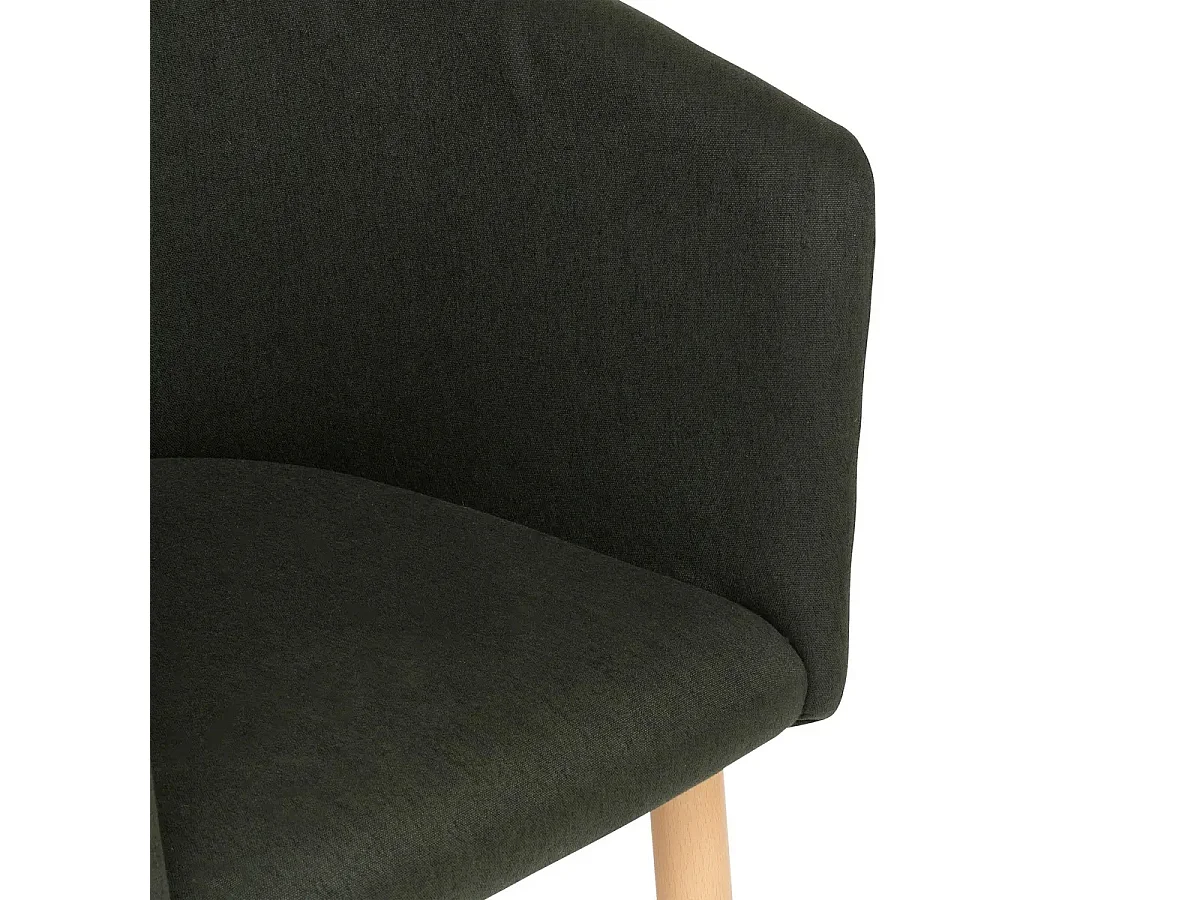 Lot de 2 fauteuils en velours coloris vert cèdre, pieds en bois coloris naturel