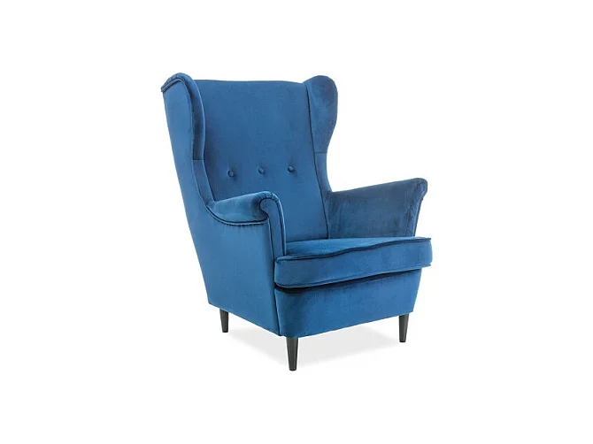 Fotel uszak LORD VELVET granatowy