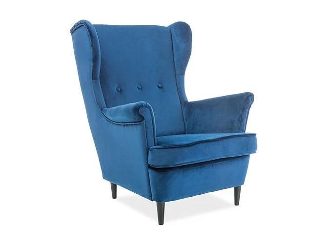 Fotel uszak LORD VELVET granatowy