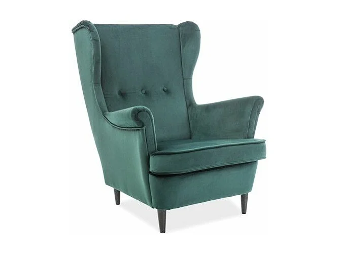 Fotel uszak LORD VELVET zielony