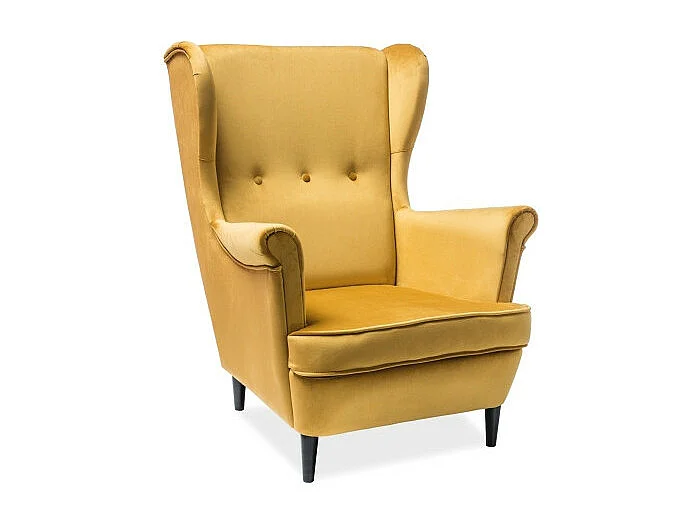 Fotel uszak LORD VELVET curry