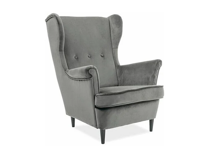 Fotel uszak LORD VELVET szary