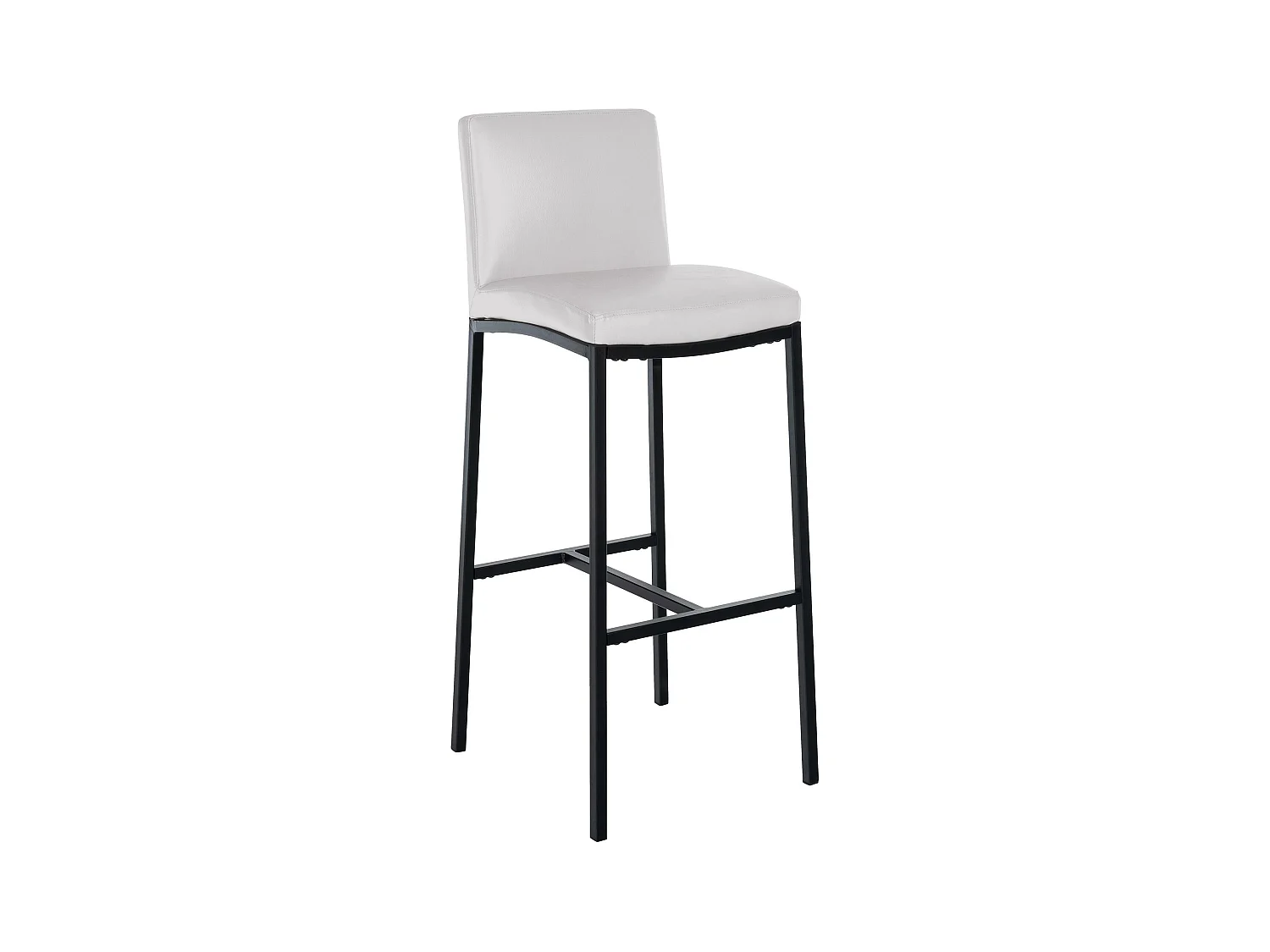 Tabouret de bar - Similicuir - Blanc - Freeport