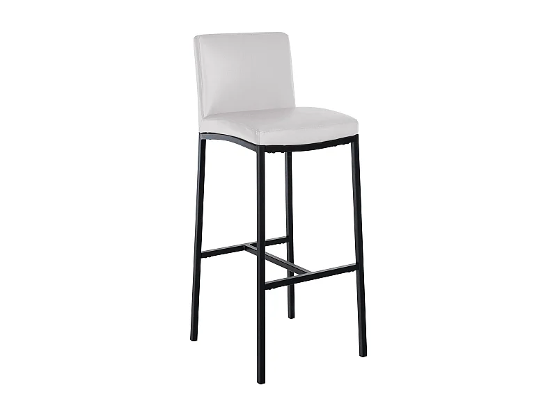 Tabouret de bar - Similicuir - Blanc - Freeport