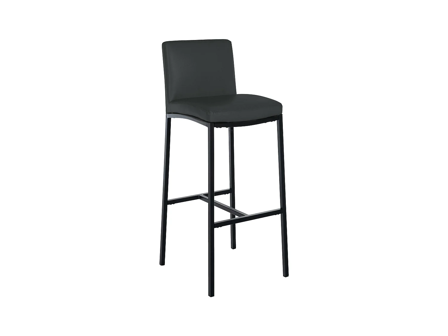 Tabouret de bar - Similicuir - Gris foncé - Freeport