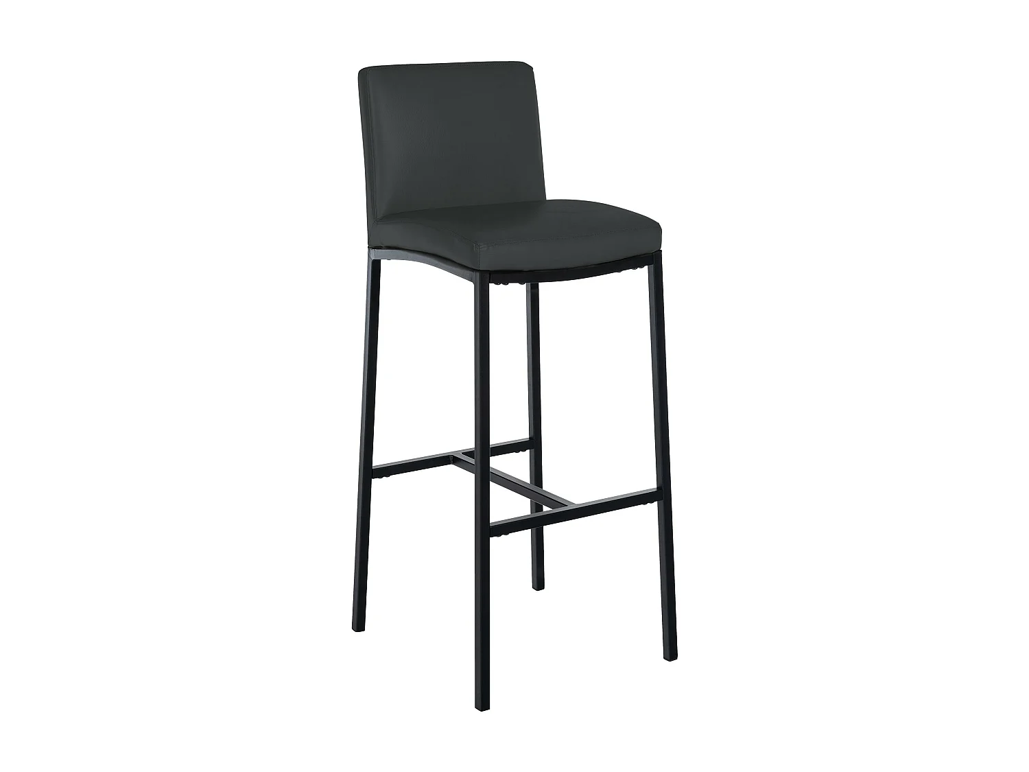 Tabouret de bar - Similicuir - Gris foncé - Freeport