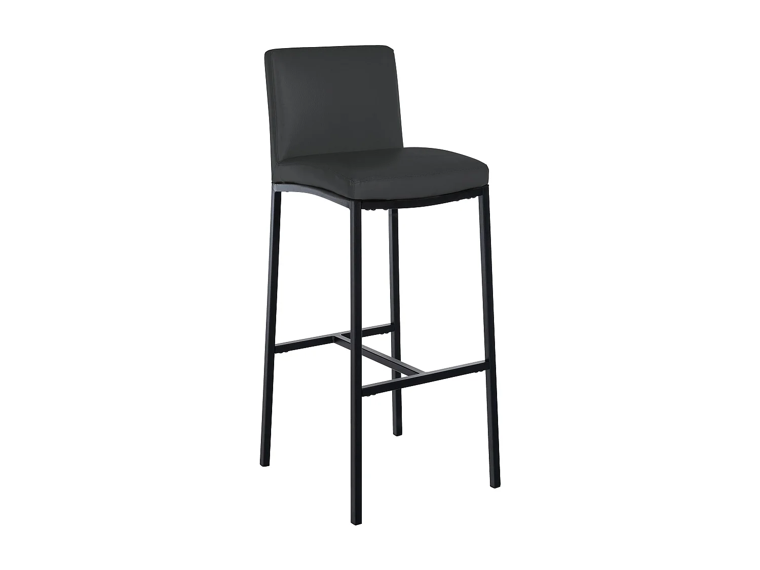 Tabouret de bar - Similicuir - Gris foncé - Freeport