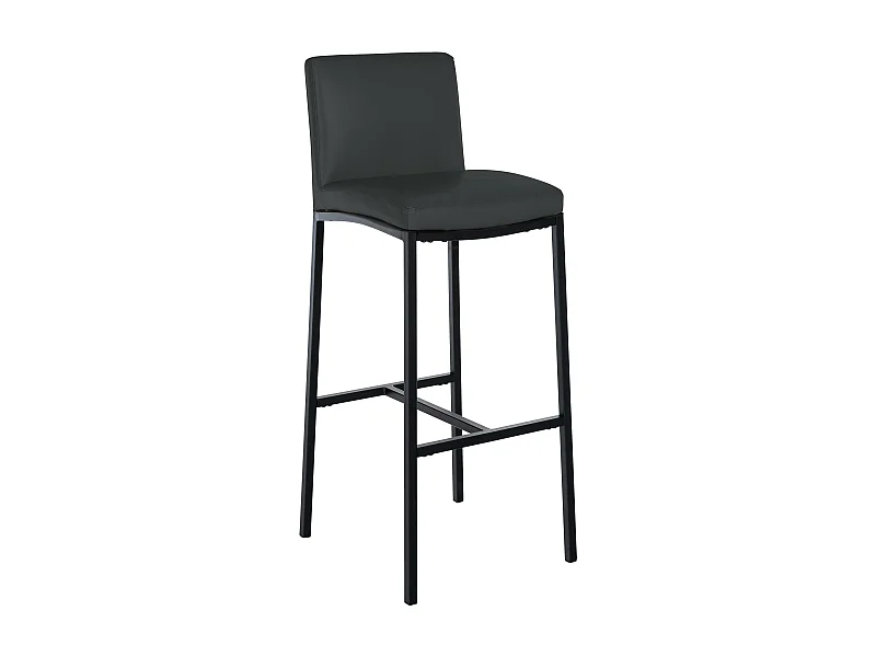 Tabouret de bar - Similicuir - Gris foncé - Freeport