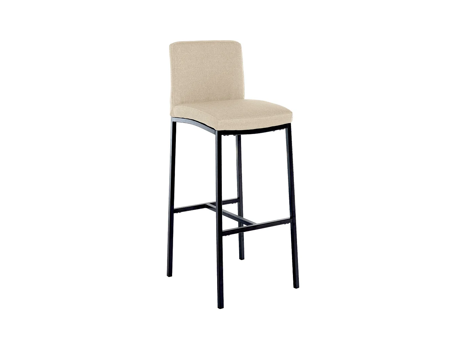 Tabouret de bar - Tissu - Crème - Freeport