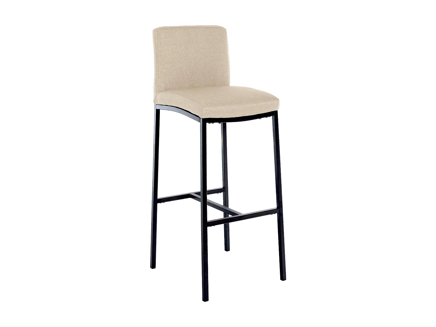 Tabouret de bar - Tissu - Crème - Freeport