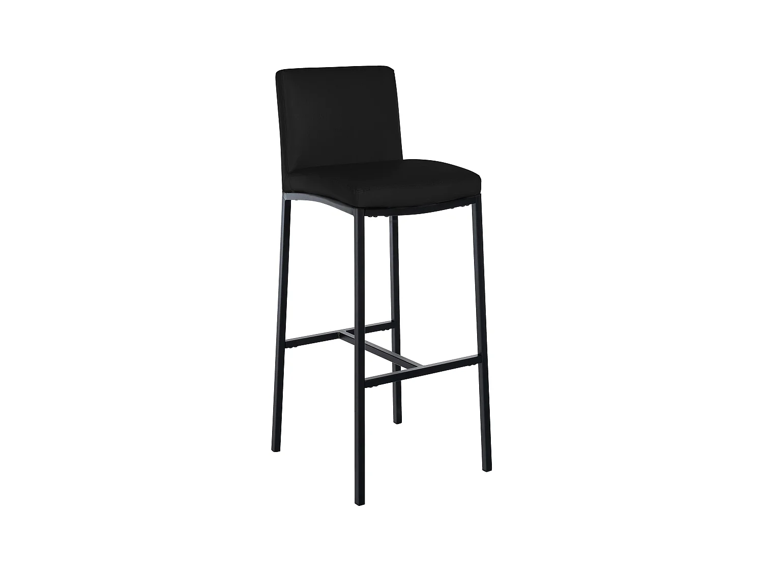 Tabouret de bar - Similicuir - Noir - Freeport