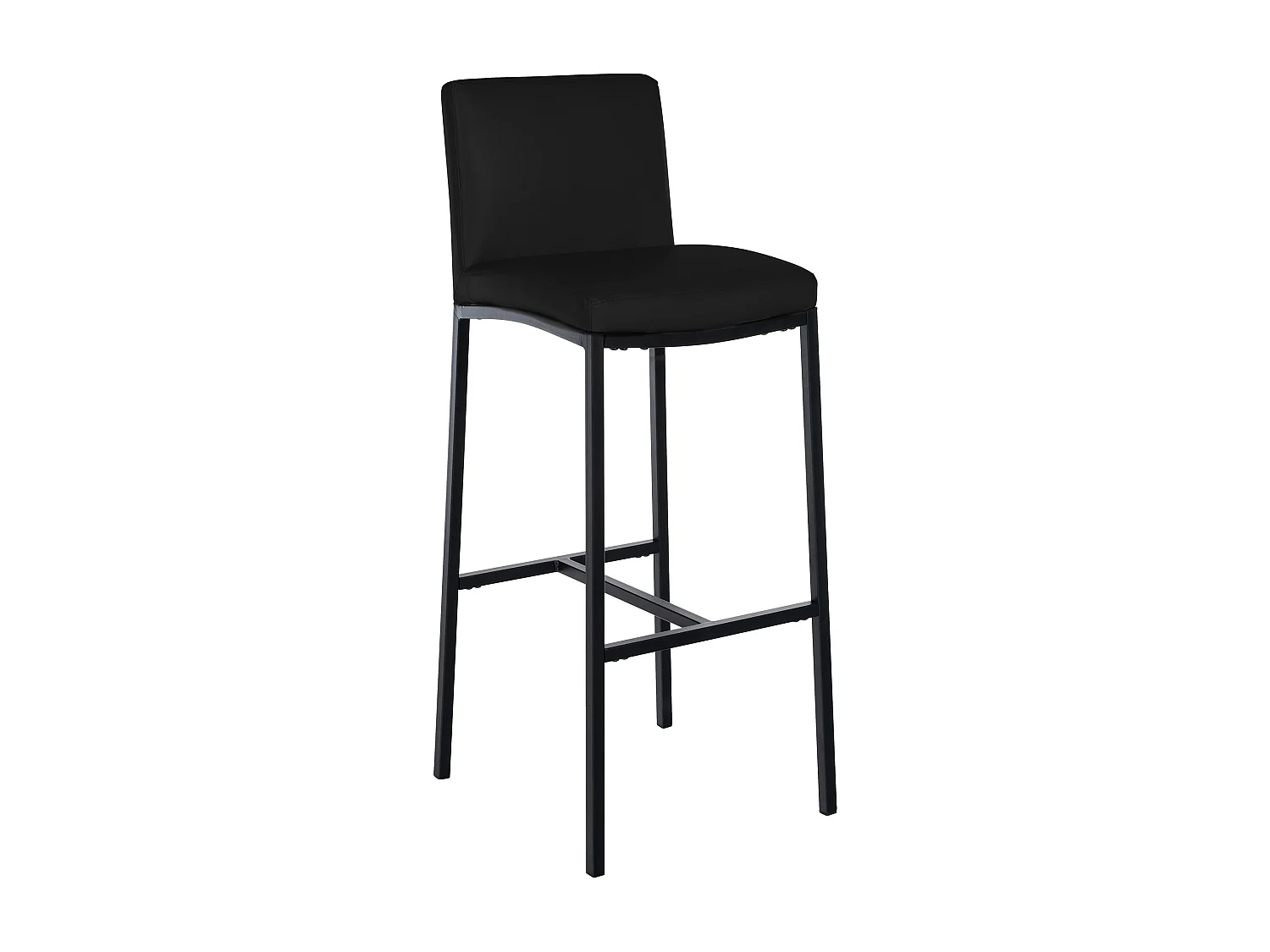 Tabouret de bar - Similicuir - Noir - Freeport
