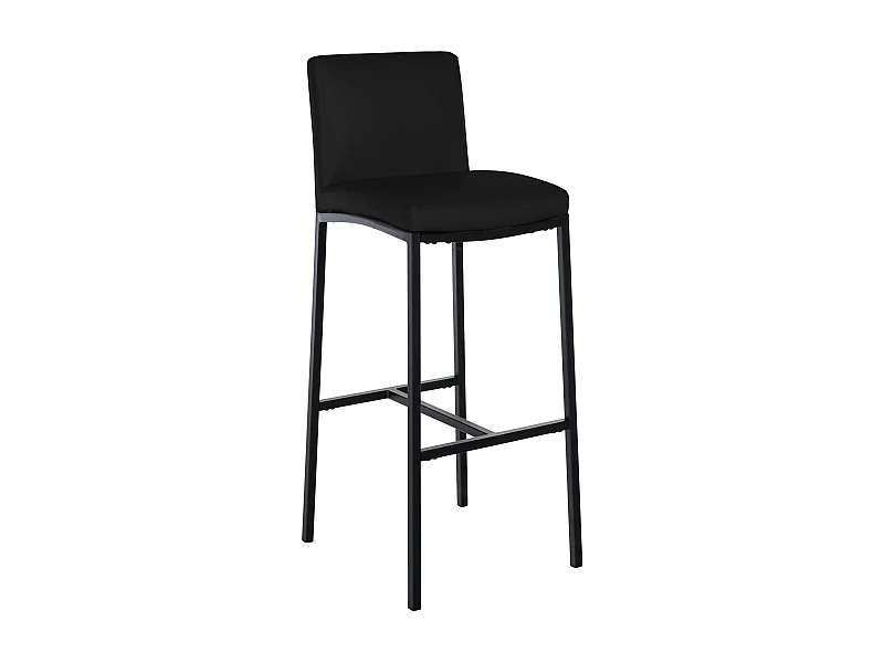 Tabouret de bar - Similicuir - Noir - Freeport