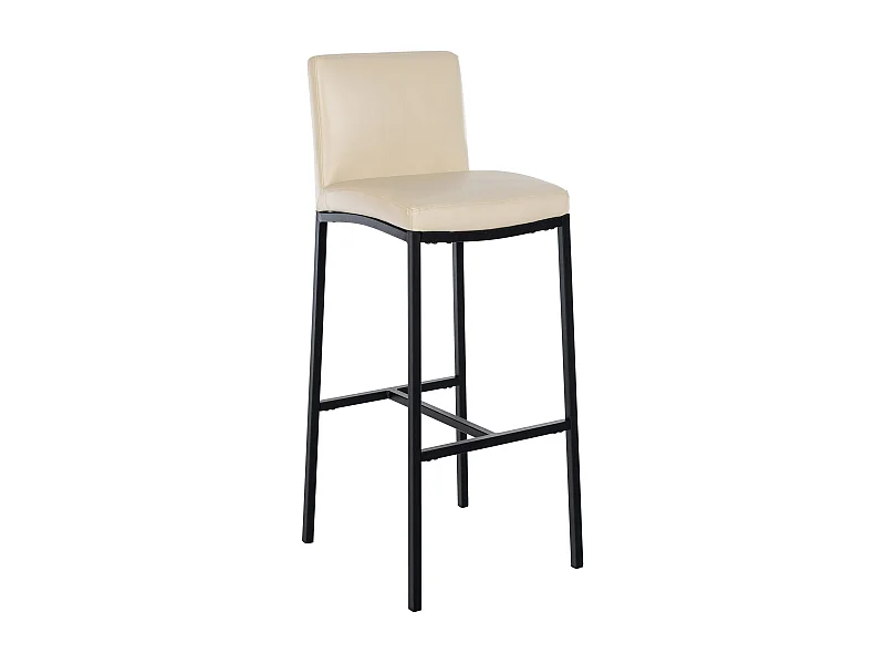 Tabouret de bar - Similicuir - Crème - Freeport
