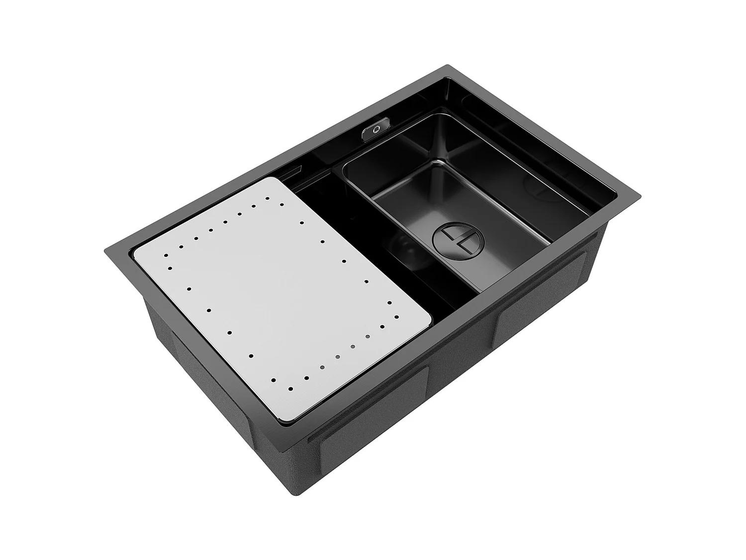 Spoelbakken Keuken - Multifunctionele Spoelbak Keuken 70×44cm - Spoelbak met Afdruiprek - Spoelbakken met afdruip - Antraciet