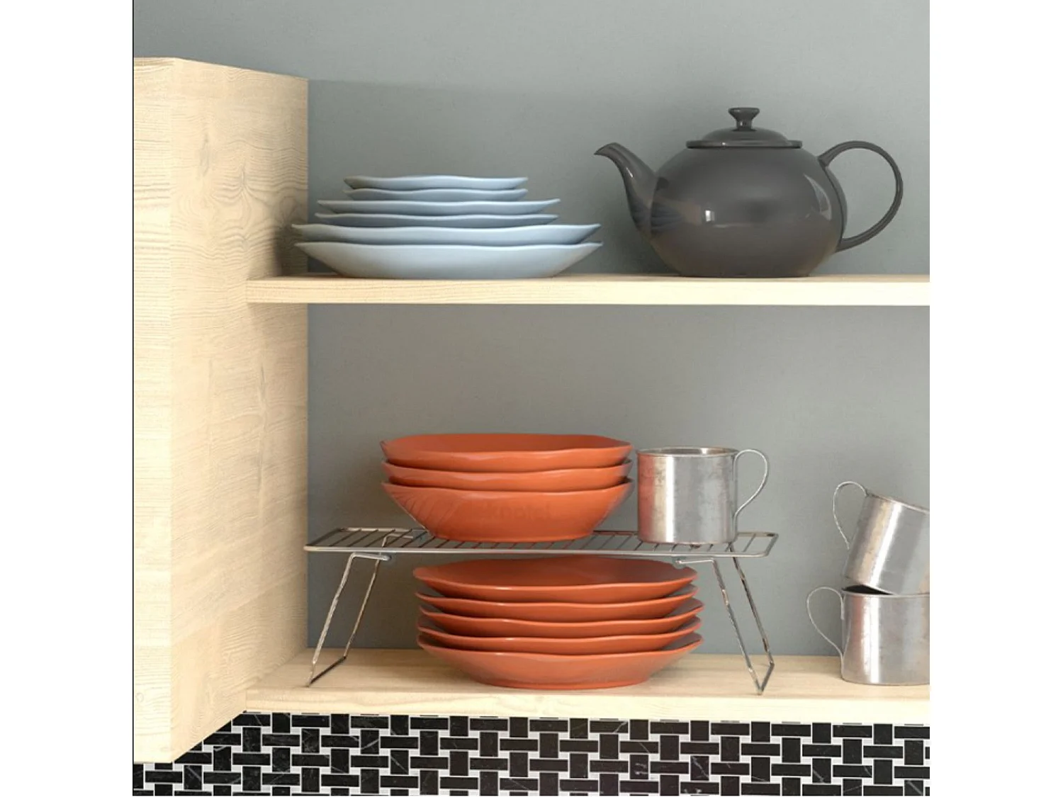 Scaffale pieghevole per cucina 47x20x20x16,5cm 7house