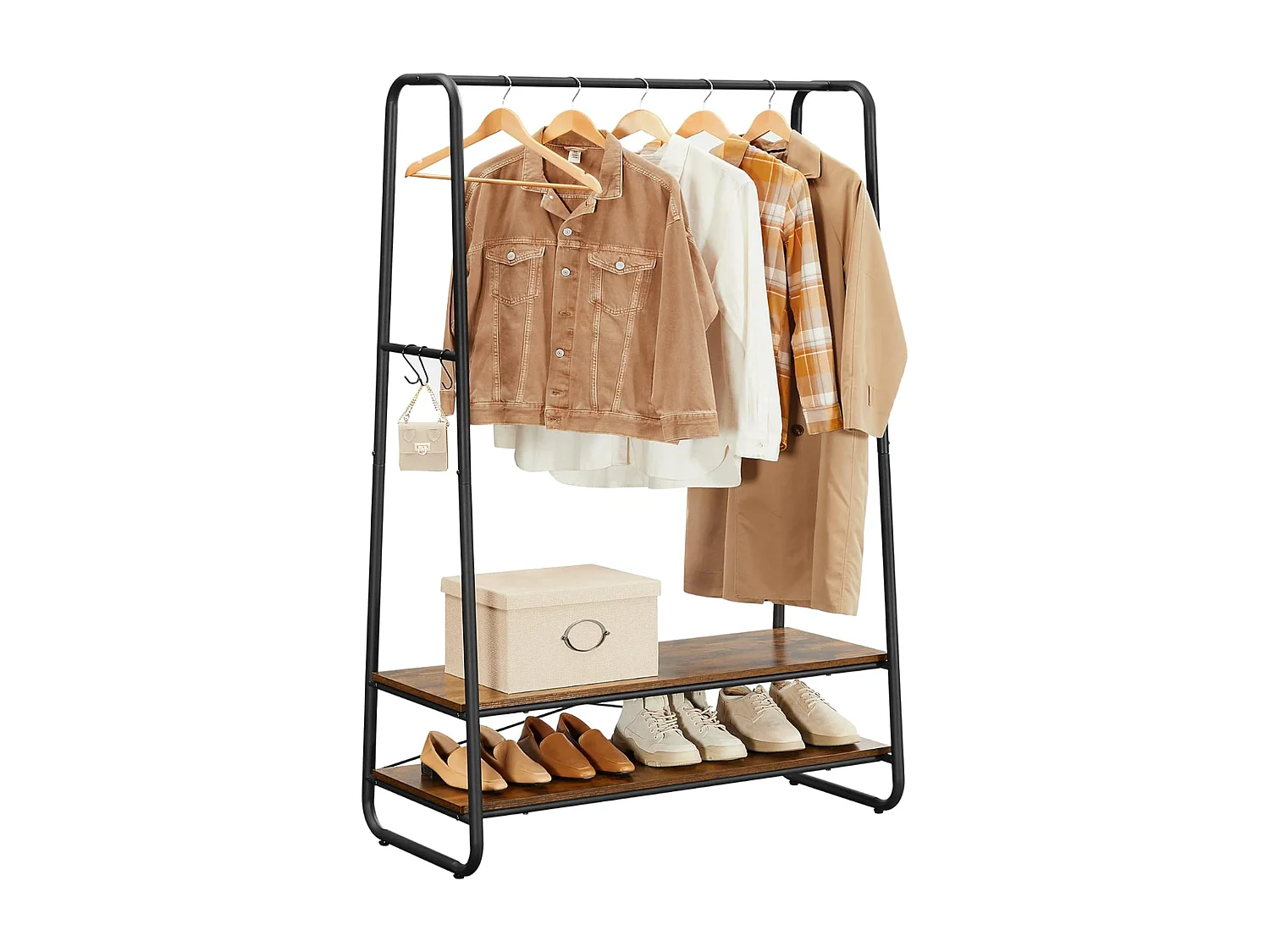 Bobble Home - Porte-vêtements - Porte-manteau - Structure en acier - Industriel - 6 crochets inclus - Noir