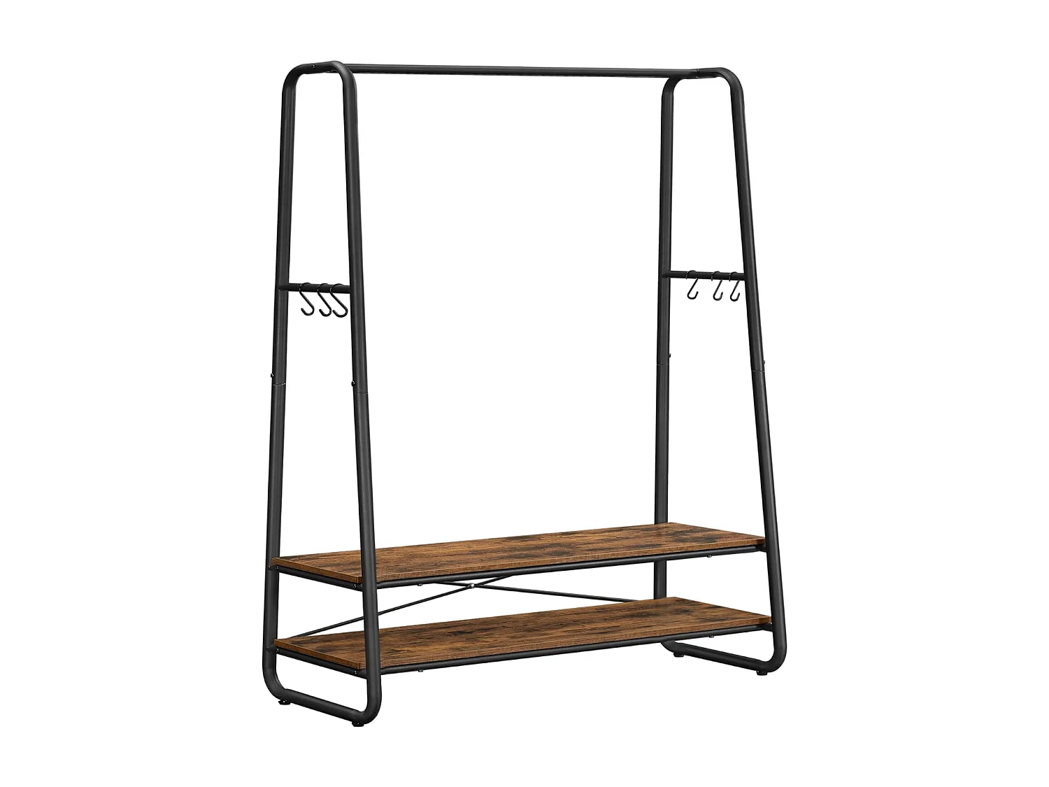 Bobbel Home - kledingrek - Kapstok - Stalen Frame - Industrieel - Incl 6 haken - Zwart