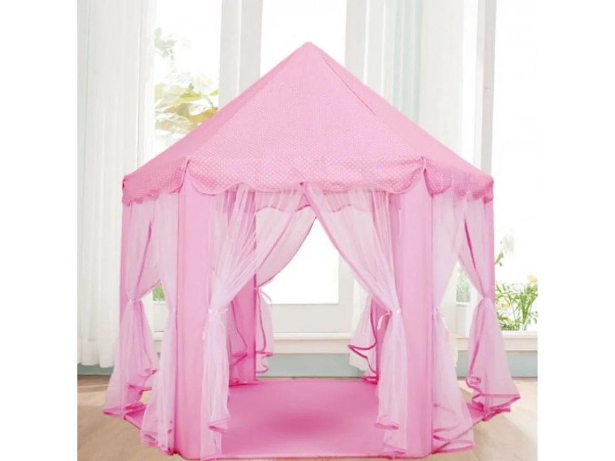 Bobbel Home - Speeltent voor Kinderen- Prinsessen kasteel -Met Bodem - 135x135x140cm - Roze