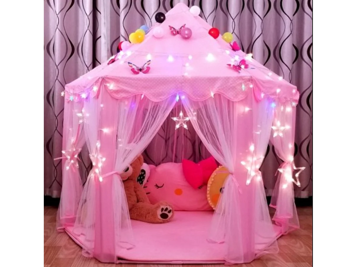 Bobbel Home - Speeltent voor Kinderen- Prinsessen kasteel -Met Bodem - 135x135x140cm - Roze