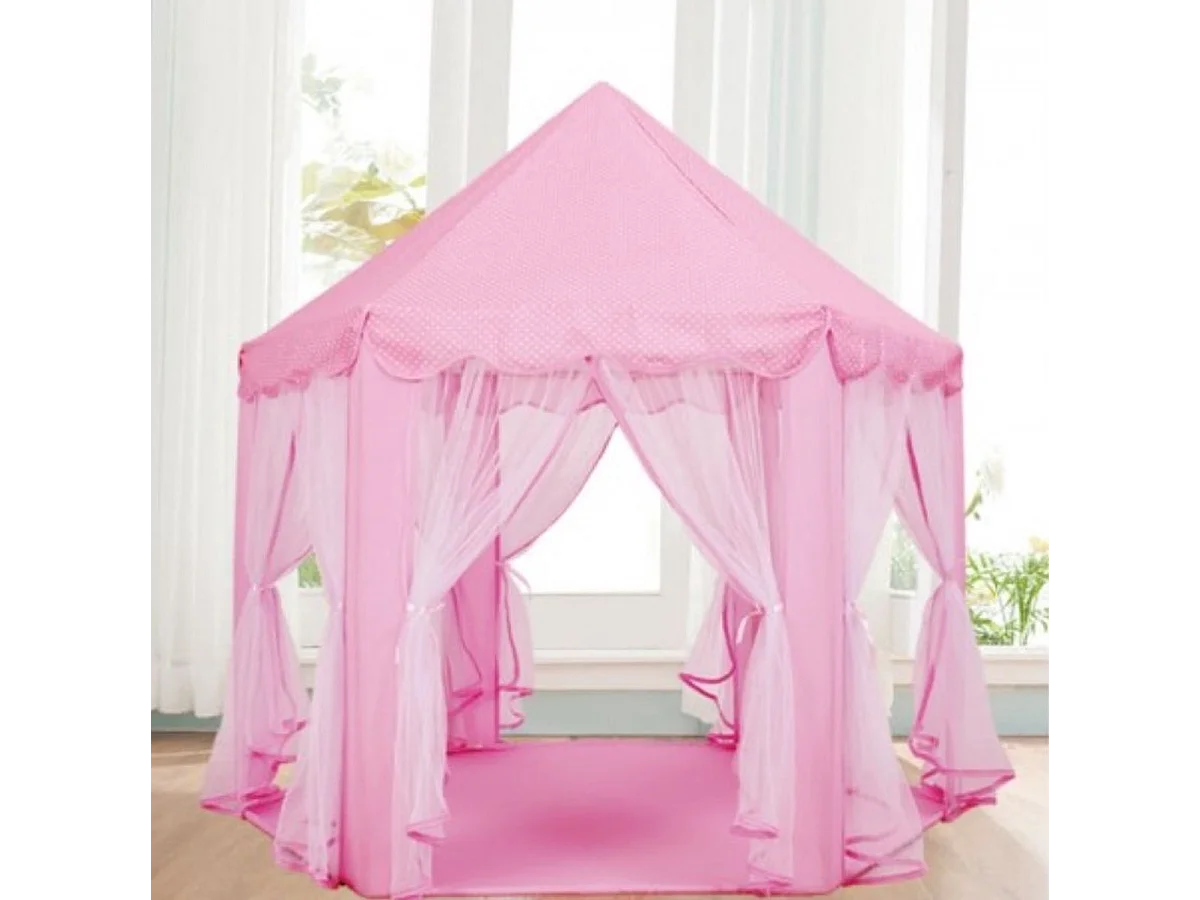 Bobble Home - Tente de jeu pour enfants - Château de princesses - Avec fond - 135x135x140cm - Rose