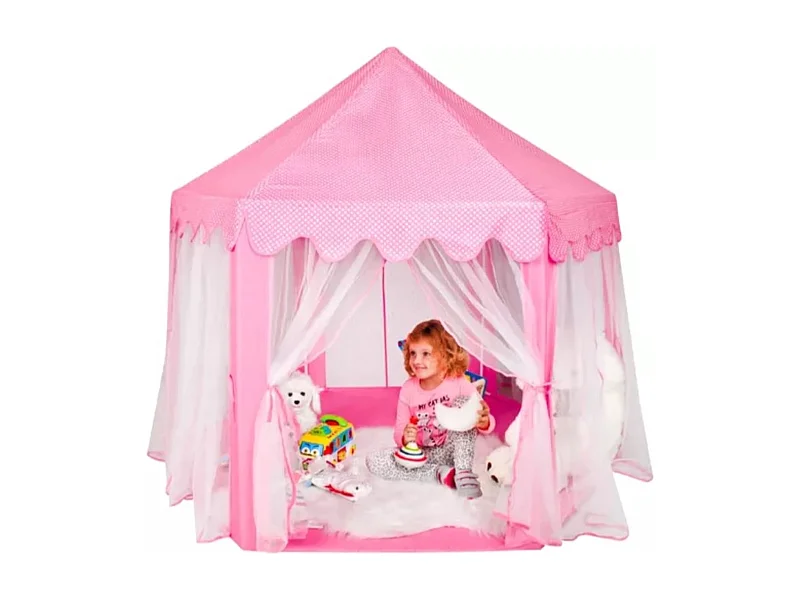 Bobbel Home - Speeltent voor Kinderen- Prinsessen kasteel -Met Bodem - 135x135x140cm - Roze