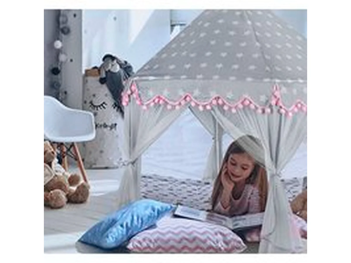 Bobbel Home - Speeltent voor Kinderen - Partytent - Speel kasteel -Met Bodem - 123x123x140cm - Grijs