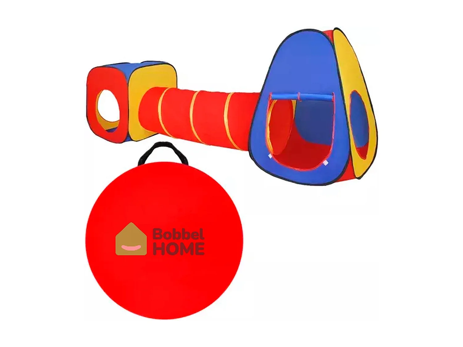 Bobbel Home 3 in 1 Speeltent voor Kinderen - Speelhuisje met Tipi- Speeltunnel- Kindertent met Bodem