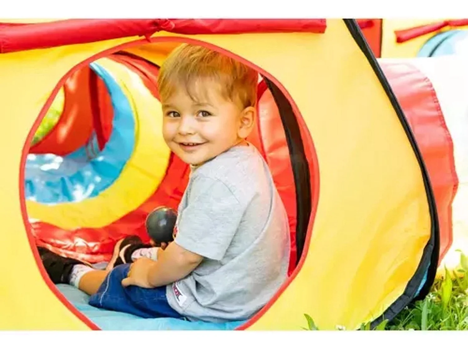 Bobbel Home 3 in 1 Speeltent voor Kinderen - Speelhuisje met Tipi- Speeltunnel- Kindertent met Bodem