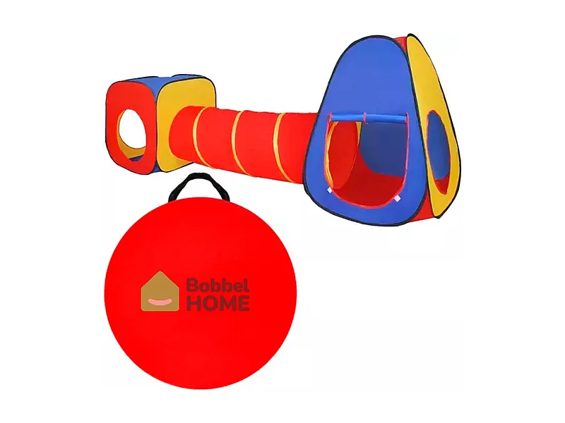 Bobbel Home 3 in 1 Speeltent voor Kinderen - Speelhuisje met Tipi- Speeltunnel- Kindertent met Bodem