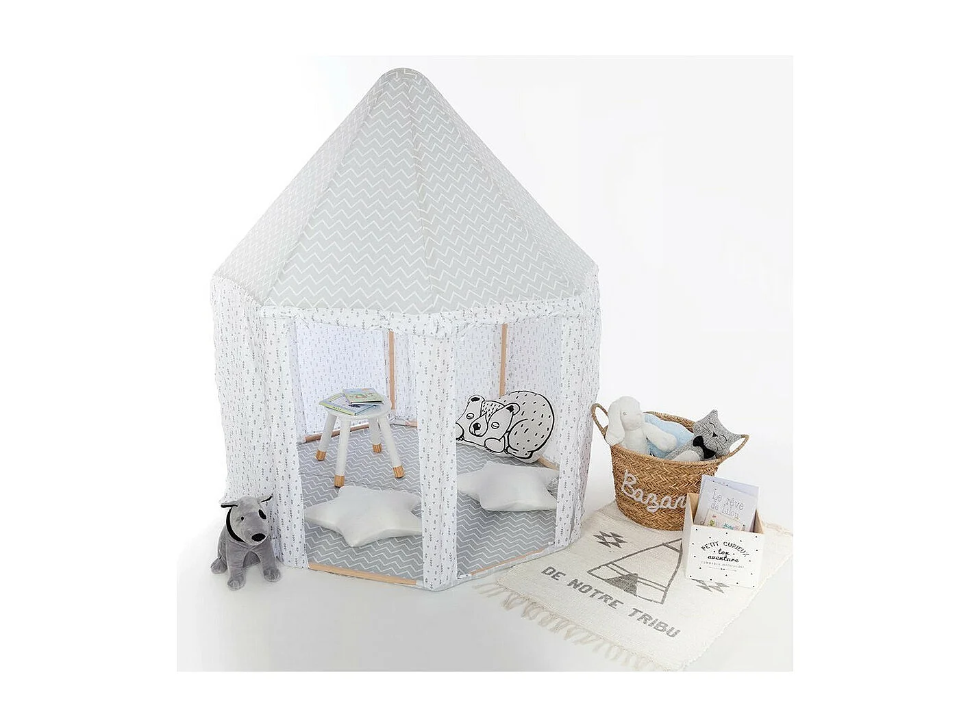 Tente Déco Enfant "Yourte" 140cm Gris