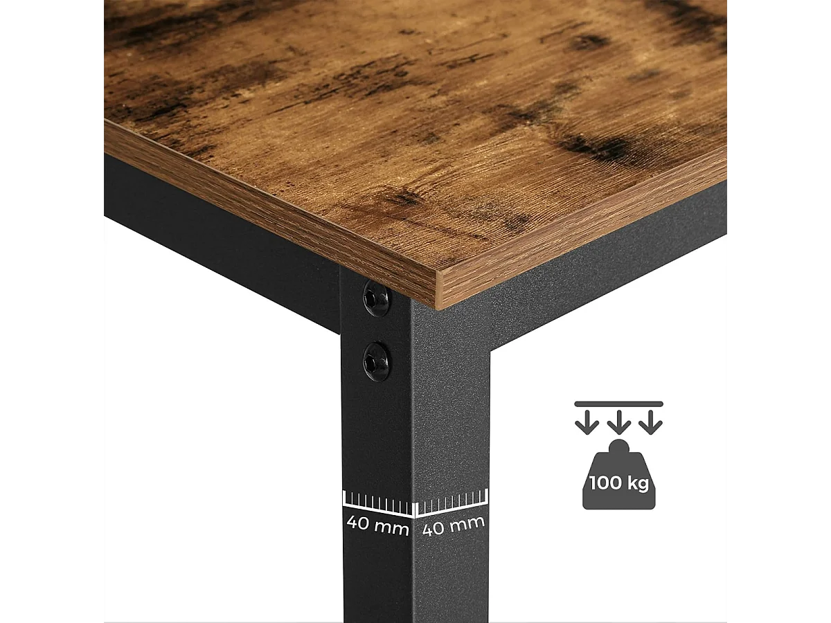 Parya Home - Stable Bar Table - Métal/Panneau - Marron/Noir