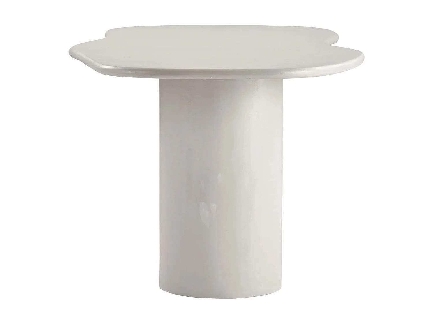 ORGANIC - Table Repas 200cm en MDF et Ciment Gris clair Plateau Vague