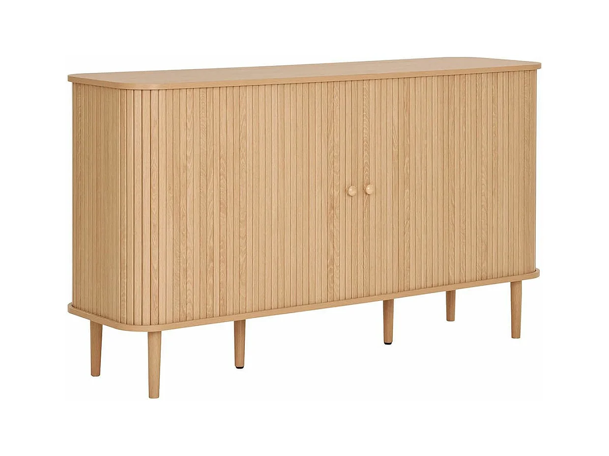 ERIKA - Buffet 2 portes coulissantes en MDF et Pin Naturel